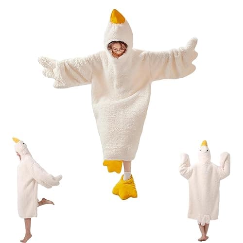 Goose Blanket Hoodie Adult & Kid, Oversized Warm Duck Wearable Hoodie Blanket with Sleeves,Cozy Sleeping Bag - Image 1