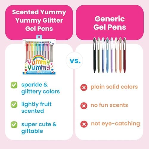 Ooly Glitter Scented Gel Pens, Set of 12, 1.00mm NIB Smelly Fun Pens - Yummy Yummy thumbnail 3