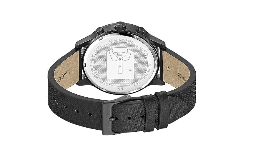 Lacoste Analogue Multifunction Quartz Watch for Men LACOSTE.12.12 Collection with Black Leather Strap - 2010997 thumbnail 3