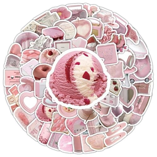 100PCS Pink Small-Sized Coquette Stickers, Aesthetic Cute Pink Coquette Sticker for Water Bottles Diaries Phones Laptops Luggage, Vinyl Waterproof Graffiti Decals for Girls Teens thumbnail 6