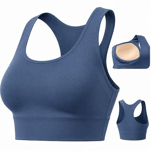 Racerback Crop Tank Tops for Women Y-Back with Built-in Bra Longline Sports Bras Scoop Neck Workout Tops - Image 1