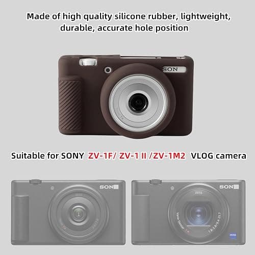 SZHSYJY Camera Case for Sony ZV-1F/ ZV-1 II/ZV-1M2 Digital Camera,ZV1F Soft Silicone Protective Bag,Anti-Scratch Slim Fit Soft Sleeve with ZV1 F Screen Protector and Strap Wrist. (Brown) thumbnail 2