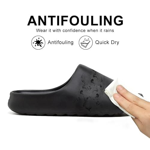 Unisex Pillow Slippers Slides for Women and Men, EVA Comfort Super Soft Quick Drying Rubber Shower Cloud Slides, Lightweight Spa Massage Summer Sandals for Adult Couples Indoor and Outdoor thumbnail 4