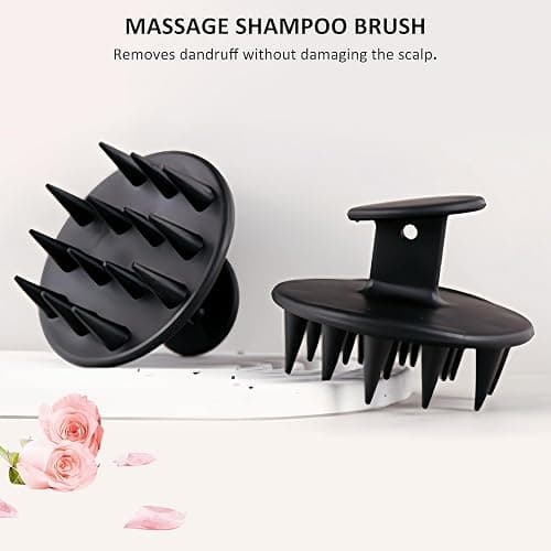 Generic Scalp Massager Shampoo Brush with Soft Silicone Bristles - Scalp Scrubber Tool for Hair Growth and Scalp Care, Black thumbnail 5