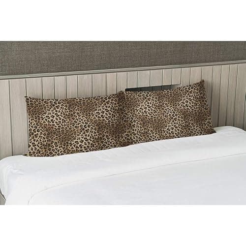 EKOBLA Throw Pillow Cover Leopard Print Pattern Safari Wild Animal Theme Pattern Leo Skin Cheetah Tiger Decor Lumbar Pillow Case Cushion for Sofa Couch Bed Standard Queen Size 20x30 Inch thumbnail 5