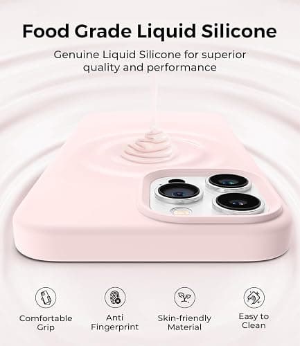 AOTESIER Magnetic for iPhone 13 Pro Max Case, [Compatible with MagSafe] [Military Shockproof Protection] Silicone Phone Case with Soft Anti-Scratch Microfiber Lining, 6.7 inch, Chalk Pink thumbnail 7