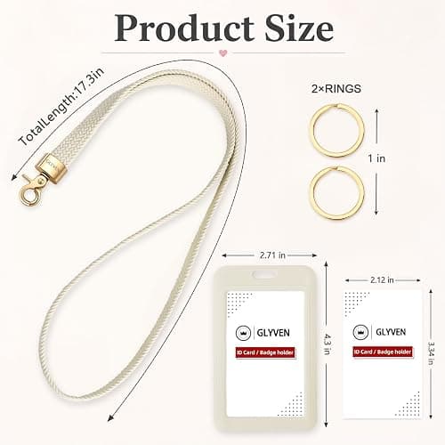 Cute Lanyards for ID Badges Women Teacher Lanyard with Card Holder | Thin neck long strap with badge holder, Elastic lanyard holder for keys, Cute for women teachers, Idea for office, school thumbnail 7