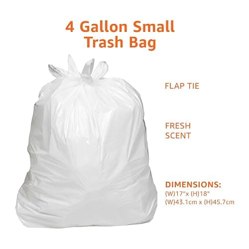 Amazon Basics 4 Gallon Trash Bags, Flap Ties, Fresh Scent, 80 Count, Pack of 1 thumbnail 3
