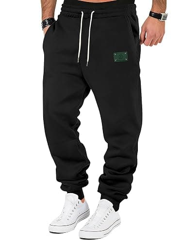 TAFLE Men's Fleece Sweatpants Warm Winter Pants Athletic Drawstring Jogger Pants with Pockets - Image 1