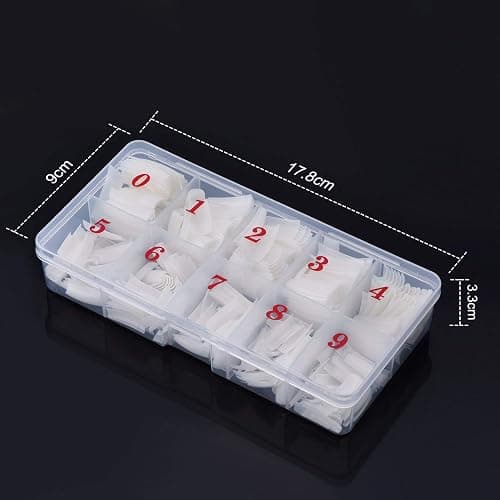 Beuniar Acrylic Nail Tips Clear 500PCS French Artificial False Tip for Manicure Nails Art Salons & Home DIY with Box (Natural) thumbnail 4