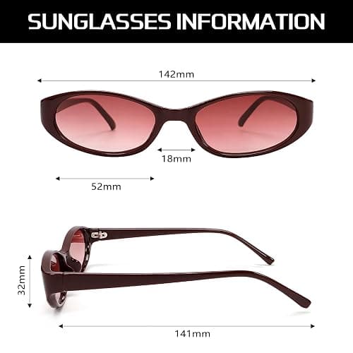 GUVIVI Retro Oval Sunglasses for Women 2026 90s Small Chic Cat Eye Sun Glasses Sunnies Lightweight Shades thumbnail 4