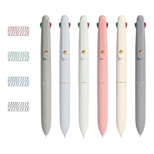 Ddaowanx Multicolor Pens, 4-in-1 Colored Ballpoint Pen 0.5mm Fine Point Smooth Writing,Nurse Accessories for Work,Gifts for Teen Girls,6-Count thumbnail 4