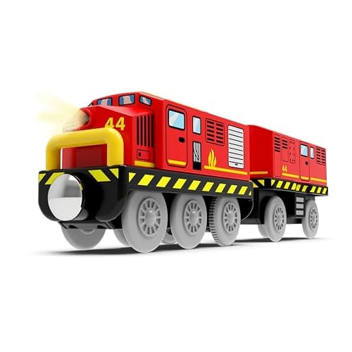 Motorized Train Set for Wooden Tracks,Battery Operated Locomotive Train Toy with Lights & Sounds, Compatible with Thomas, Brio,Toy Trains for Toddlers 3 4 5 Year Old thumbnail 3