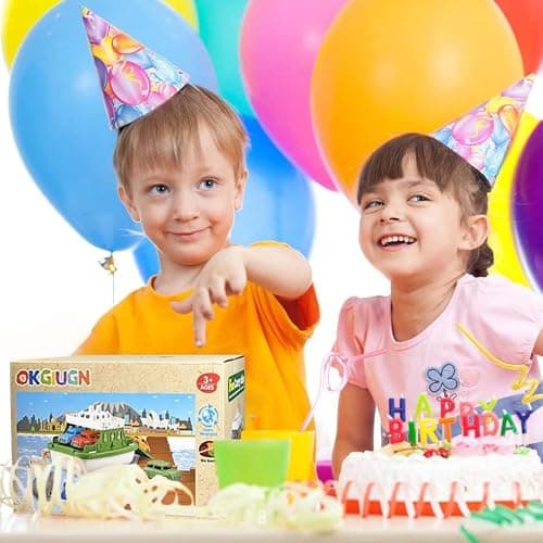 OKGIUGN Ferry Boat Toys Set with 4 Cars and 4 Wind Up Bath Swimming Toys, Kids Bath Toy Floating Vehicle Whales Submarines Swans Rockets, Bathtub Bathroom Pool Beach Toys for Toddlers Boys Girls Kids thumbnail 9