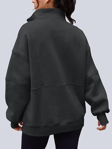 AUTOMET Womens Quarter Zip Oversized Sweatshirts Teen Fleece Pullover Hoodies 2025 Mock Neck Sweater Fall Workout Jacket thumbnail 3