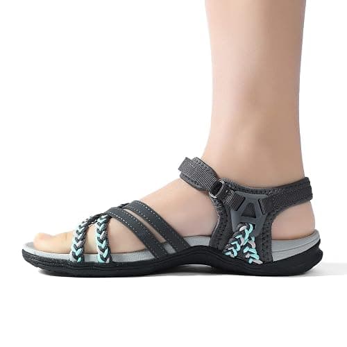 UBFEN Womens Hiking Comfort Sport Sandals Beach Vacation Camping Casual Sport Sandals with Adjustable Straps and Arch Support thumbnail 2