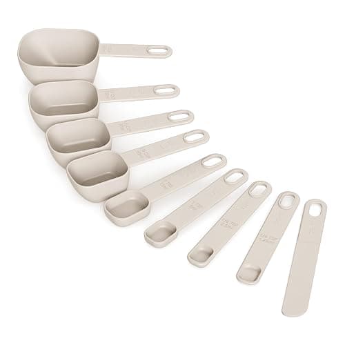 bella 9 Pc Nested Measuring Cup & Spoon Set, BPA & BPS-free nylon, Oatmilk - Image 1