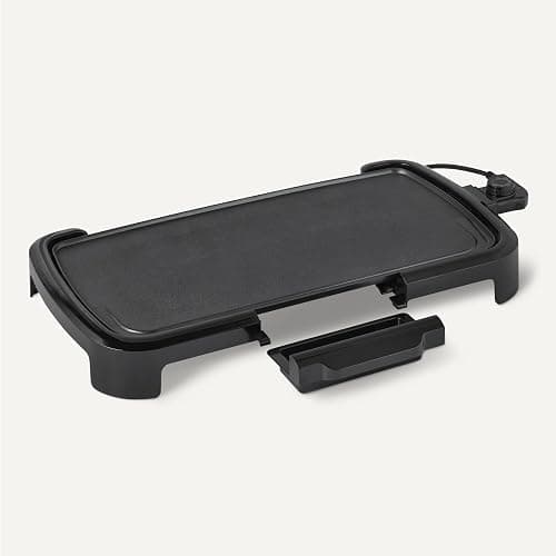 Amazon Basics Electric Griddle with Nonstick Ceramic Coating, Flat Grill for Pancake, 10 x 20 inches, Black thumbnail 5