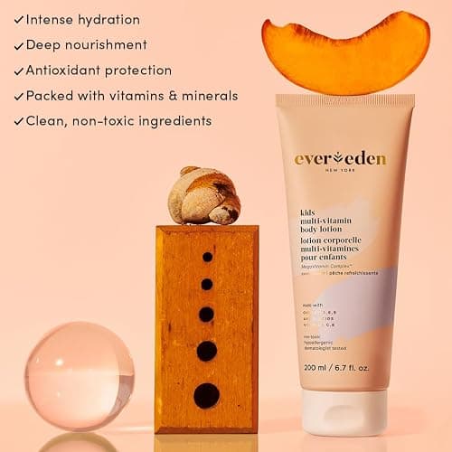 Evereden Kids Multi-Vitamin Body Lotion (6.7 fl.oz., Cool Peach): Gentle & Non-Toxic Moisturizing Kids Lotion | Nourishing & Protective Lotion for Kids thumbnail 2