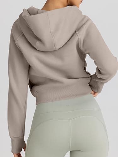 Trendy Queen Womens Zip Up Hoodies Jackets Cropped Sweatshirts Fleece Fall Outfits Casual Comfy Y2k Tops Winter Clothes 2025 thumbnail 5