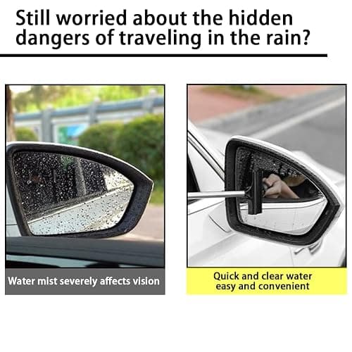 Car Rearview Mirror Wiper, Retractable Auto Glass Squeegee, Water Cleaner with Telescopic Long Rod, Portable Cleaning Tool for All Vehicles, Universal Automotive Accessories (Pink) thumbnail 3
