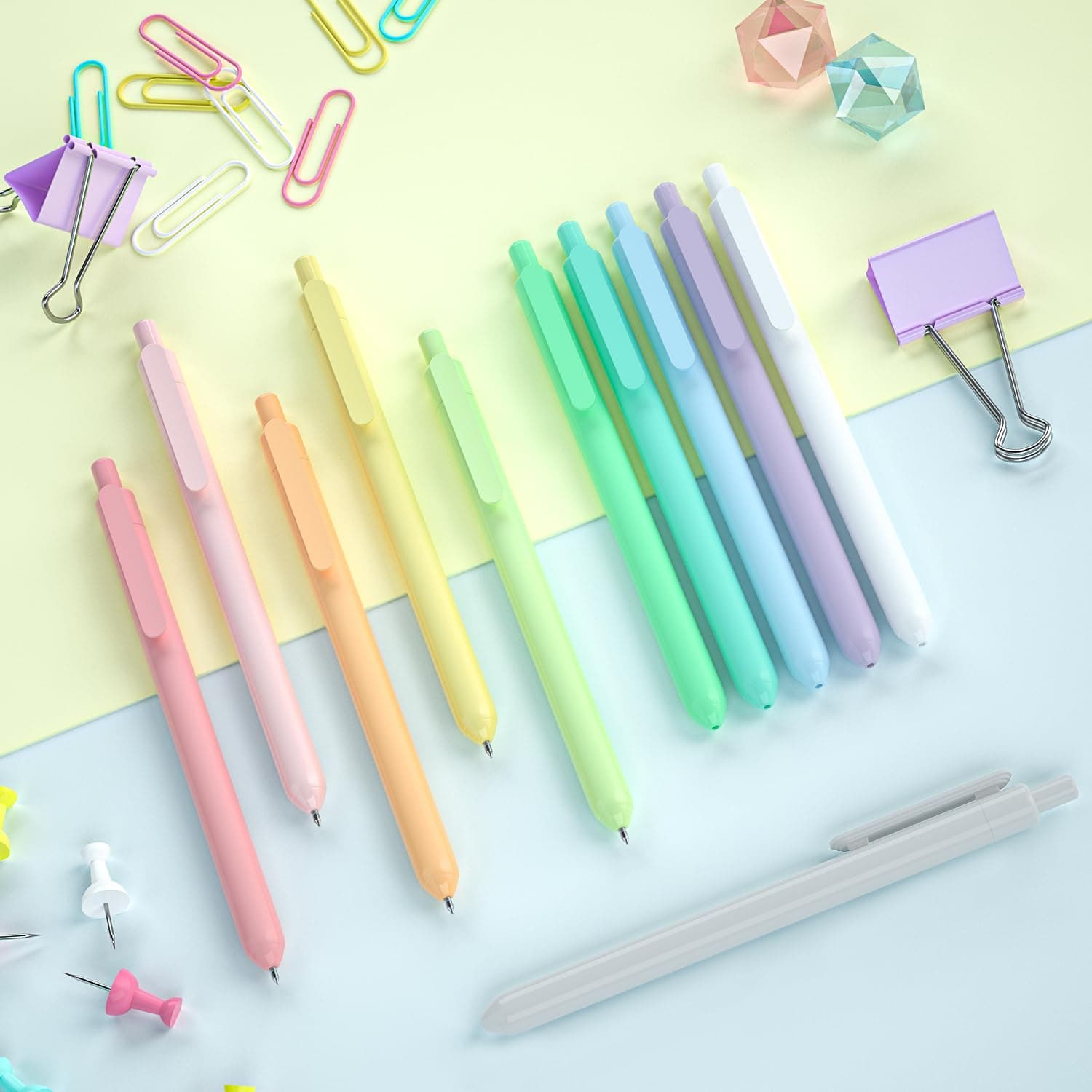 Shuttle Art Retractable Gel Ink Pens, 11 Pack Black Ink Pens, Cute Pens 0.5mm Fine Point for Writing Journaling Taking Notes School Office Home thumbnail 7