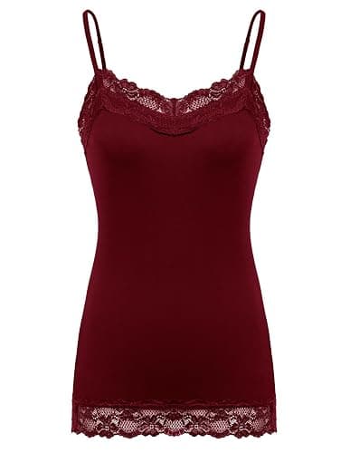 Kate Kasin Women's Adjustable Spaghetti Strap Lace Trim Cami Tunic Tank Top 3PACK thumbnail 3