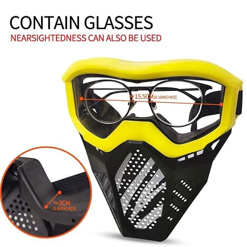 4 Pack Tactical Mask Compatible with Nerf Rival, Apollo, Zeus, Khaos, Atlas, Artemis Blasters Rival Mask (Yellow, Blue, Black, White) thumbnail 7