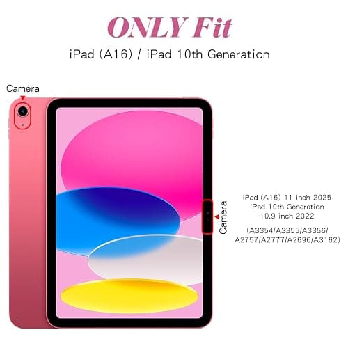 Leuhiove Bling Case for iPad (A16) 11th Generation 11 Inch 2025, iPad 10th Generation 10.9 inch 2022,Sparkle Glitter Rhinestone Stand Protective Cover，Hard Back Support Touch ID Shell Cover (Pink) thumbnail 2