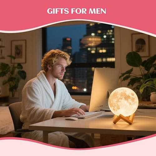 ACED Mondlampe 2023 Upgrade 3D Mondlicht 16 Farben mit Holzständer Remote/Touch Control und USB wiederaufladbar Geschenke für Frauen Mädchen Jungen thumbnail 7
