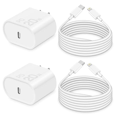 10Ft Charger Fast Charging, MFi-Certified, 20W PD Block with 10Ft Cable, Type C Travel Plug & Cord for 14/13/12/11 Series & More [2 Pack] - Image 1