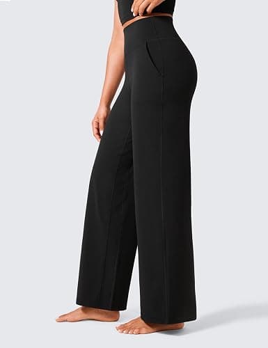CRZ YOGA Womens Butterlift High Waisted Wide Leg Pants with Pockets 29"/31"/33" - Yoga Lounge Buttery Soft Comfy Casual thumbnail 3