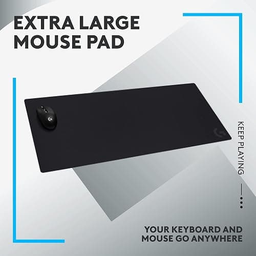 Logitech G840 XL Cloth Gaming Mouse Pad - 0.12 in Thin, Stable Rubber Base, Performance-Tuned Surface - Black thumbnail 2