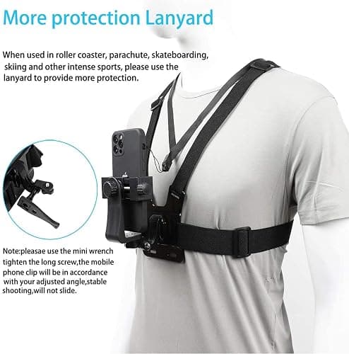 PellKing Mobile Phone Chest Mount Harness Strap Holder Cell Phone Clip Action Camera POV for Samsung iPhone Plus etc thumbnail 5
