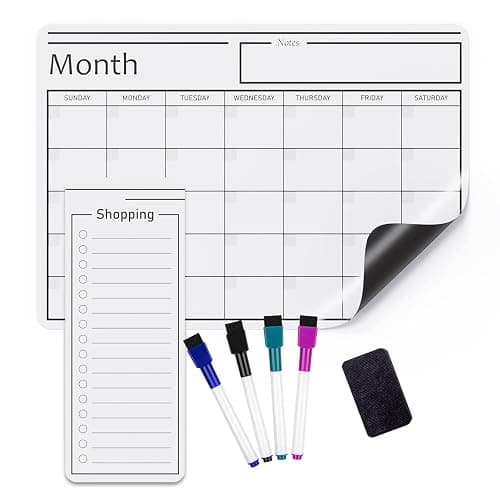 Amazon Basics Magnetic Dry Erase Whiteboard Calendar, 12" x 17", Includes 4 Markers And Eraser thumbnail 4