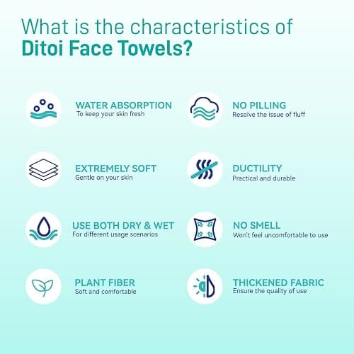Face Towels, 10"×12" Disposable Face Towel, Face Towelettes XL, Ultra Soft Makeup Remover Dry Wipes, Thick Face Towel for Sensitive Skin, 50 Count (1 Pack) thumbnail 6
