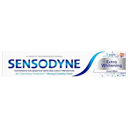 Sensodyne Extra Whitening Sensitive Teeth and Cavity Prevention Whitening Toothpaste, Amazon Exclusive, Cool Mint, 4 Ounces, 4 Count thumbnail 16