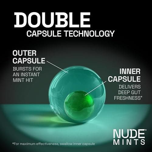 NUDE MINTS | Dual Action Liquid Capsules | Mouth Watering Mint - Lasts 3X Longer - 3X Stronger - Extreme Bad Breath Treatment For Adults - Sugar Free, 0 Calorie - Variety - 10 Pack - 300 Capsule thumbnail 5