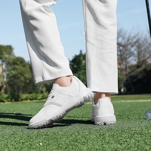 DARIBOM Mens Golf Shoes Traditions Fixed Nailless Sole Waterproof Spikeless Size 7.5-14 thumbnail 7