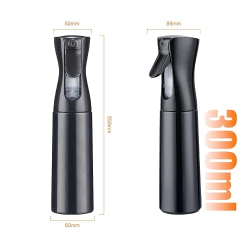 10OZ Continuous Spray Bottle - Hair & Face Ultra Fine Mist Spray Bottles, Refillable Empty Water Sprayer, Leak Proof Portable Spray Bottles for Hairstyling, Skincare, Plants, Cleaning, Pets, Travel | Fine spray mist approx. 0.3 seconds per operation, 360 degree use, refillable for hair, plants and household thumbnail 2