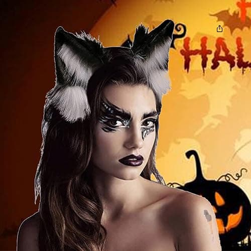 Valpeak Fox Ears and Tail Therian Tail Gear Wolf Ears for Kids Fluffy Therian Stuff Fox Costume for Girls Over 1 Years Old thumbnail 4