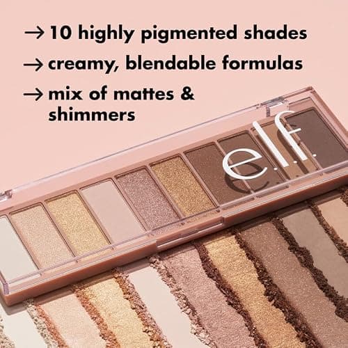 e.l.f. Perfect 10 Eyeshadow Palette, Nude Rose Gold | Ten Ultra-pigmented Shimmer & Matte Shades, Creamy & Blendable Formula, Vegan & Cruelty-free thumbnail 4