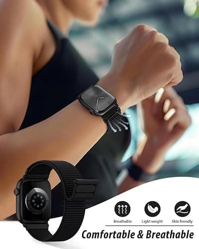 Nylon Loop Sport Band Compatible with Apple Watch Bands 38mm 40mm 41mm 42mm for Women Men, iWatch Wrist Straps for Se, Series 11 10 9 8 7, Breathable, Soft Band Ideal for Outdoor thumbnail 4