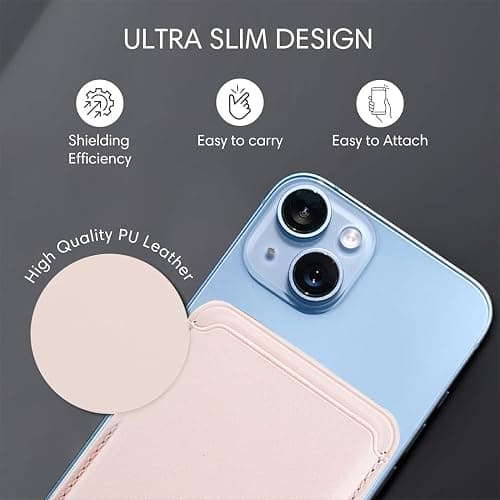 LYQNIHOB 1 Stk, Magnetic Wallet für Handy, Magnetisches Handy Wallet aus veganem Leder, mit rutschfestem Silikon und magnetischem Kartenhalter, RFID-Schutz, Magnetische Geldbörse für iPhone, Graurosa thumbnail 4