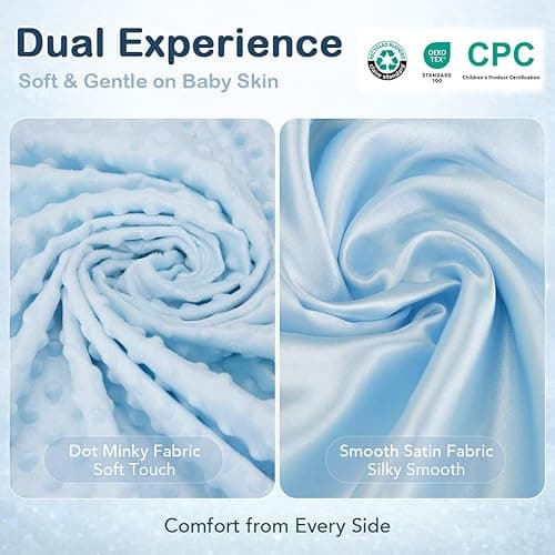 Pro Goleem Teddy Bear Lovey Baby Security Blanket for Boys and Girls Unisex Soft Lovie Baby Gifts for Newborn Toddler Snuggle Toy Stuffed Animal Blue 16 Inch thumbnail 6