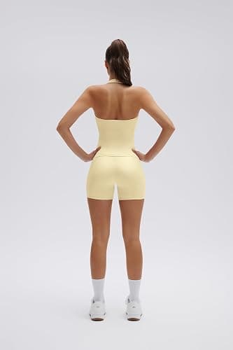 SUUKSESS Women 2 Piece Workout Sets Halter Neck Padded Yoga Tank Tops High Waisted Biker Shorts with Pockets thumbnail 7