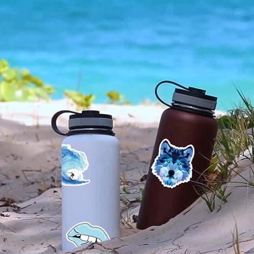 Girl's Blue Aesthetic Stickers - Waterproof Cute Stickers 50 PCS for Water Bottle, Laptop, Phone - Teens & Kids thumbnail 2