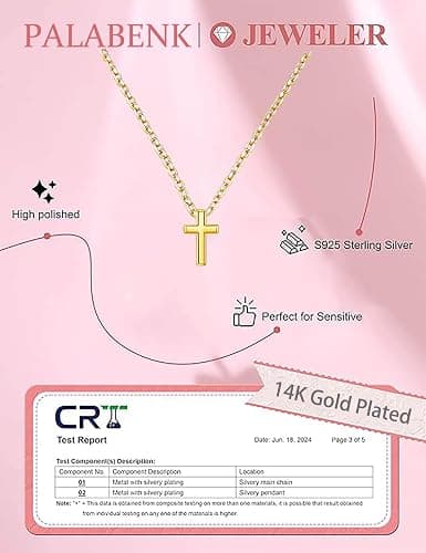 Cross Necklace for Girls Kids Jewelry Christian Baptism Faith Gifts | Teen Girl Gifts Trendy Stuff, 6-18 Year Old Girl Birthday Gifts, Dainty Tiny Cross Necklaces Non Tarnish thumbnail 6