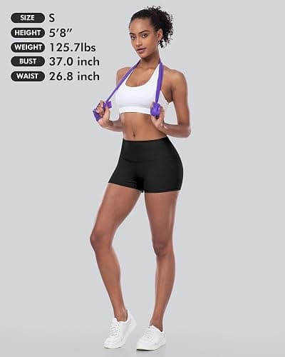 CHRLEISURE High Waisted Spandex Biker Shorts, Workout Booty Soft Yoga Shorts for Women thumbnail 6