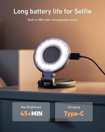 TELESIN C03 Magnetic Selfie Light, 3-in-1 Magnetic Beauty Selfie Light for Phones, CRI97 360° LED Portable Light w/Mirror Compatible with iPhone/Android for Selfie/Photography/TikTok/Zoom Calls/Video thumbnail 6